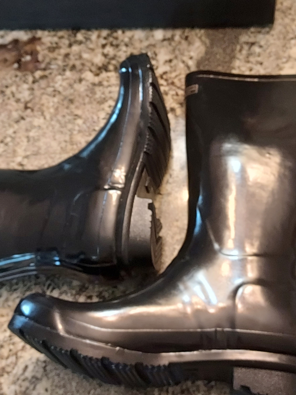 London Fog Thanes Shiney Black Rubber Knee High Rain Boots. Sz 10B. NWB - Picture 8 of 16